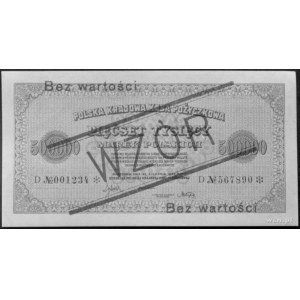 500.000 marek polskich 30.08.1923, a/ D No 001234, No 5...