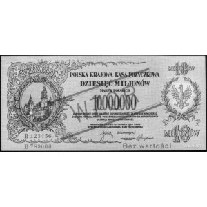 10.000.000 marek polskich 20.11.1923 nr B 123456, B 789...