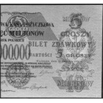 5 groszy 28.04.1924 nadruk na lewej i prawej połówce ba...