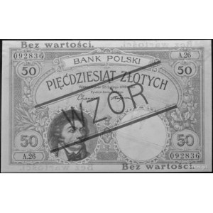 50 złotych 28.02.1919, A.26 092836, (na awersie i rewer...