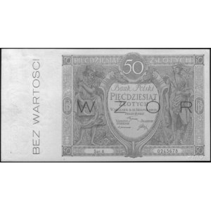 50 złotych 28.08.1925, (na awersie i rewersie czerwone ...