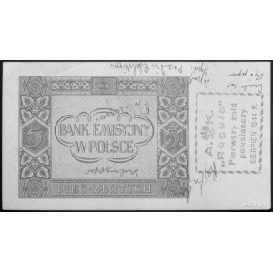 7 banknotów Generalnej Gubernii z pieczątką treści: A.K...