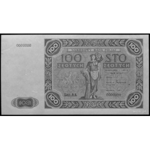 100 złotych 1.07.1948 nr AA 0000000, Kow.N19, Pick 131b