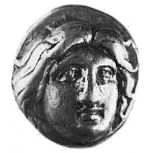 RODOS, AR stater (382-304 p.n.e.), Aw: Głowa Heliosa tr...