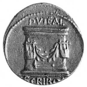 denar- L. Scribonius Libo (62 p.n.e.) Aw: Bonus Eventus...