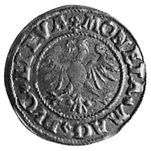 półgrosz 1545, Wilno, Aw: Pogoń i napis, Rw: Orzeł i na...