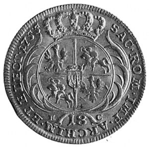 ort 1755, Lipsk, j.w., Kop.II.3b, Gum.2161, moneta w st...