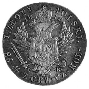 1 złoty 1818, Warszawa, j.w., Plage 62, egzemplarz w st...