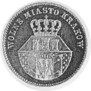1 złoty 1835, Wiedeń, Aw: Herb Krakowa, powyżej napis, ...