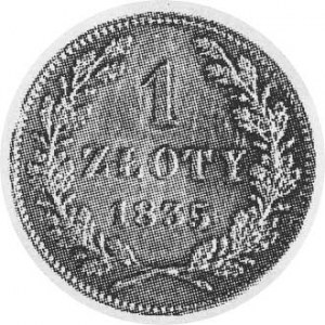1 złoty 1835, Wiedeń, Aw: Herb Krakowa, powyżej napis, ...