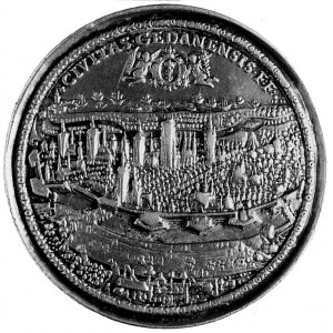 medal sygnowany S.A. (Samuel Ammon), Gdańsk 1619, Aw: P...