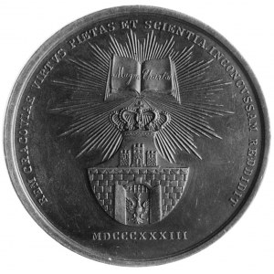 medal niesygnowany wybity w 1833 r. w Krakowie z okazji...
