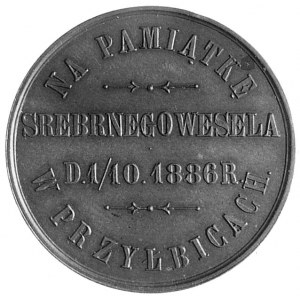 medal niesygnowany wybity w 1886 roku z okazji srebrneg...