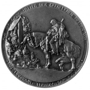 jednostronny medal sygnowany F. Mazura, Aw: Żołnierz na...