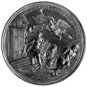 medal sygnowany N.V. Swinderen, wybity w 1738 r. z okaz...