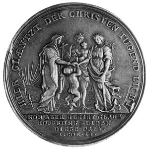medal niesygnowany chrzcielny (XVIII-wieczny), Aw: Nagi...