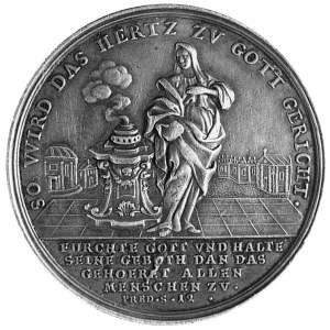 medal niesygnowany chrzcielny (XVIII-wieczny), Aw: Nagi...