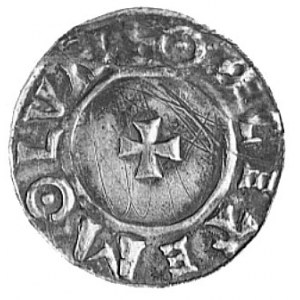 Aethelred II (978-1016), denar, Aw: Popiersie króla i n...