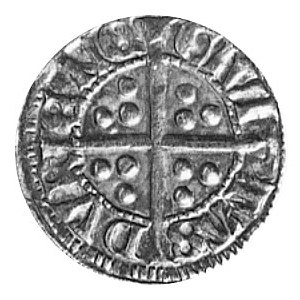 Edward II (1307-1327), denar, Aw: Głowa w koronie na wp...