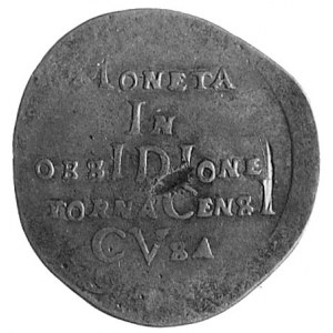 moneta oblężnicza miasta Tournai 1709, Aw: Napis poziom...