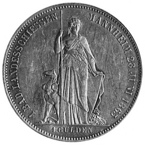 Fryderyk I (1856-1907), 1 gulden 1863, Aw: Popiersie i ...