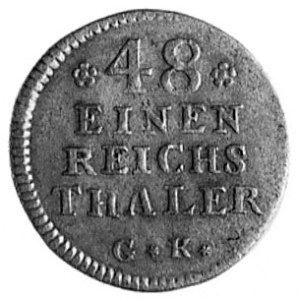 Fryderyk II, 1/48 talara 1749, Cleve, j.w., Schrötter 8...