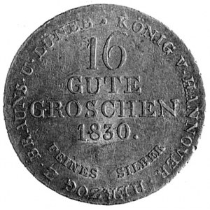 16 Gute Groschen 1830, Wilhelm IV (1830-1837), Aw: Skac...