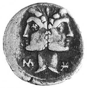 C. Fonteius (114-113 p.n.e.), denar, Aw: Połączone głow...