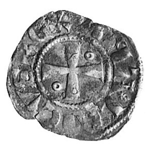 Jerozolima, Amalrich I (1162-1173), denar, Aw: Krzyż, w...