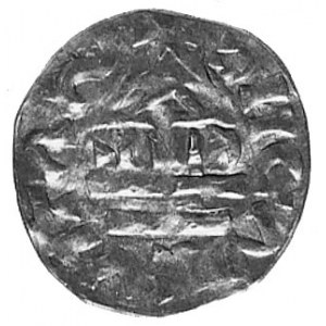 Henryk IV, denar, Aw: Kapliczka i poziomy napis CHI.+, ...
