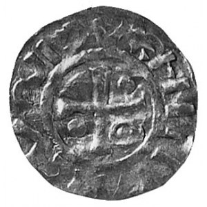 Henryk IV, denar, Aw: Kapliczka i poziomy napis CHI.+, ...