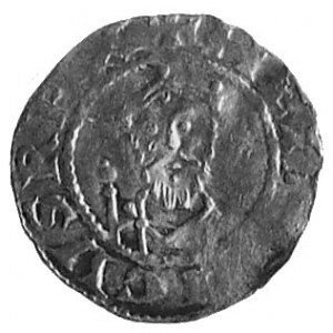 Henryk III, denar, Aw: Popiersie na wprost i napis HEIN...