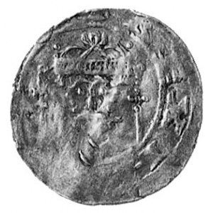 Henryk IV, denar, Aw: Głowa cesarza w koronie na wprost...