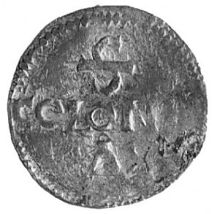 cesarz Otto II, denar, Aw: Krzyż, w polu 4 kulki, napis...