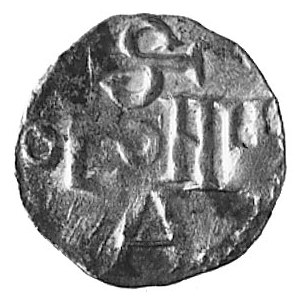cesarz Otto II, denar, Aw: Krzyż, w polu 4 kulki i napi...