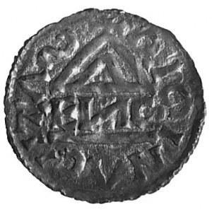 książę Henryk I Kłótnik 948-955, denar, Aw: Kapliczka i...