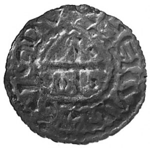 książę Henryk I Kłótnik 948-955, denar, Aw: Kapliczka i...