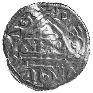 książę Henryk II Zgodny 955-976, denar, Aw: Kapliczka i...