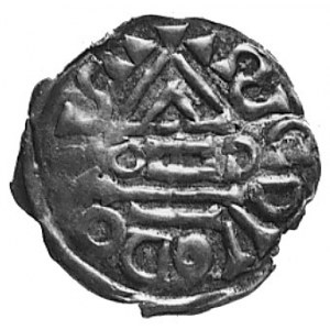 król Henryk II 1002-1009, denar, Aw: Kapliczka, poziomo...