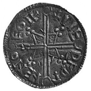 Etelred II, denar-naśladownictwo, Aw: Popiersie w zbroi...