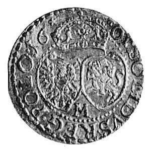 szeląg 1601, Malbork, Aw: Monogram królewski i napis, R...