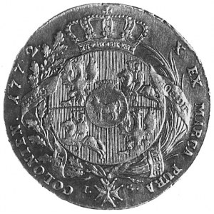 talar 1772, Warszawa, Aw: Głowa i napis, Rw: j.w., Plag...