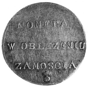 2 złote 1813, Zamość, Aw: Napis, Rw: Nominał w wieńcu i...