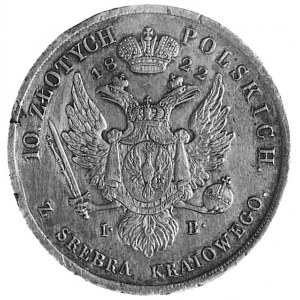 10 złotych 1822, Warszawa, Aw: j.w., Rw: Orzeł i napis,...