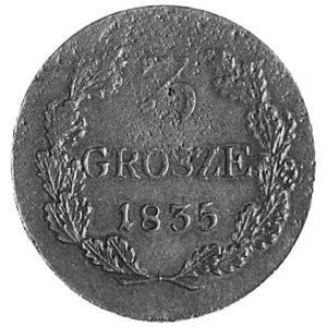 3 grosze 1835, Wiedeń, Aw: Herb Krakowa, Rw: j.w., Plag...