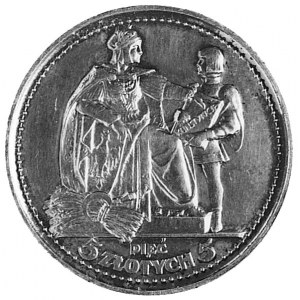 5 złotych 1925, Konstytucja, 100 perełek, srebro, bardz...