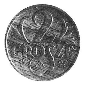 2 grosze 1925, awers jak moneta obiegowa, Rw: Na rysunk...