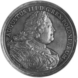 medal sygnowany Wermuth wybity w 1742 r. z okazji święt...