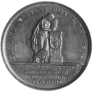 medal sygnowany CAUNOIS, wybity w Paryżu na pamiątkę śm...