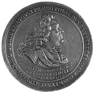 medal sygnowany J.W. Höckner, wybity w 1733 r., upamięt...
